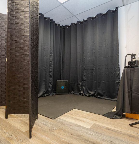 The spray tan booth at Annie's Aesthetics