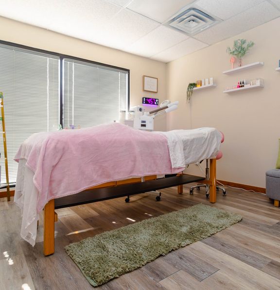 A facial treatment room at Annie's Aesthetics